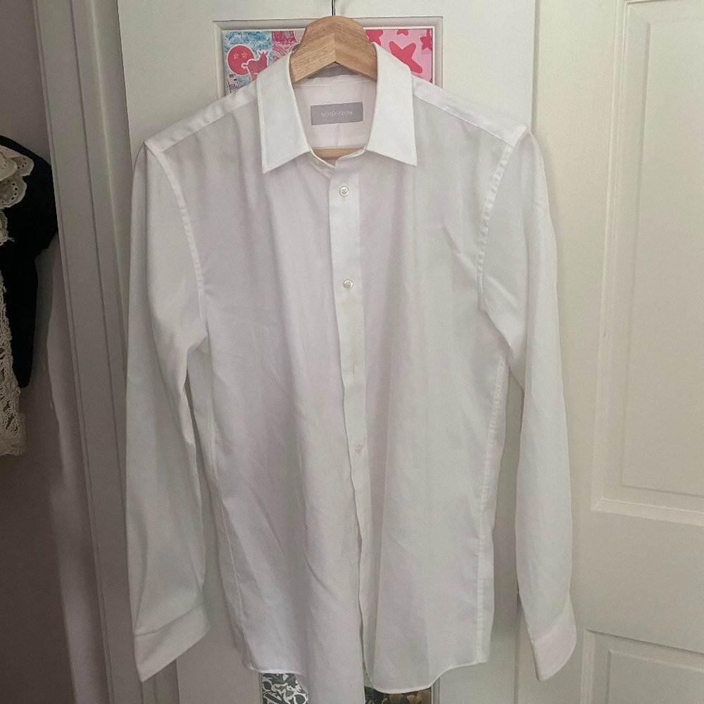White Nordstrom Button Down Dress Shirt